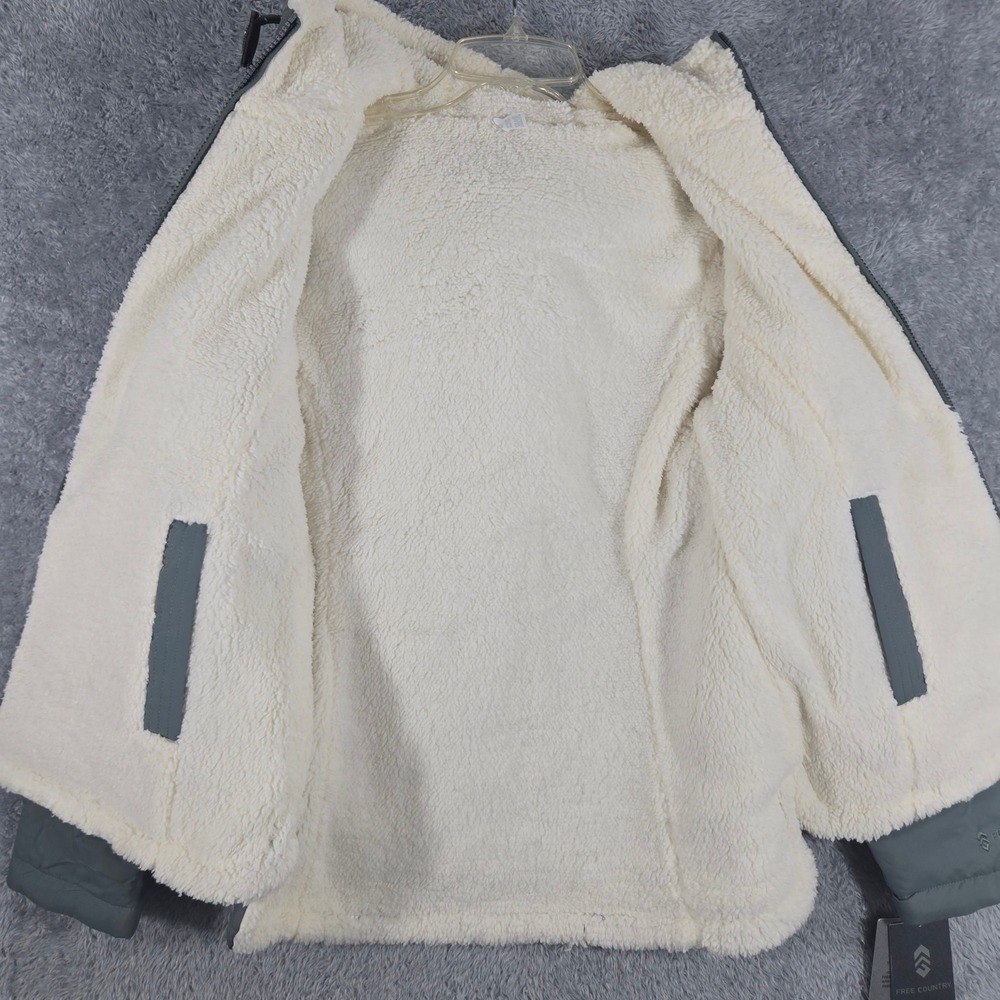 Free Country Women Cyprus Green Quilted Sherpa Lined Hooded Jacket Small - Picture 5 of 6